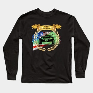 US Flag mountain 4x4 lifestyle Long Sleeve T-Shirt